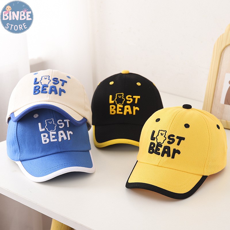 Mũ lưỡi trai cho bé, mũ cho bé trai bé gái hình gấu siêu cute Binbestore