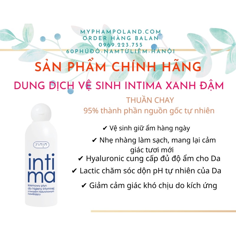 DUNG DỊCH VỆ SINH PHỤ NỮ INTIMA XANH ĐẬM