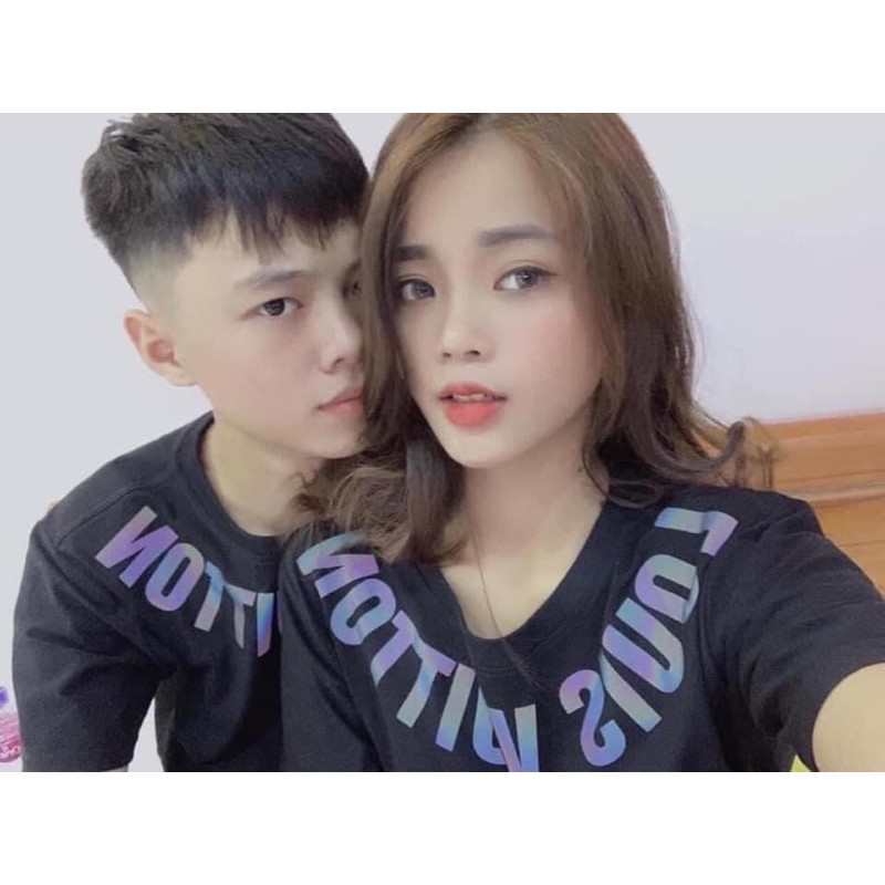 [Rẻ vô địch] Áo cotton tay lỡ unisex - Mã phản quang vòm cổ Louis