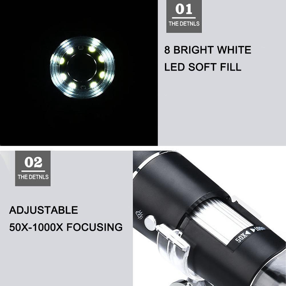 Kính hiển vi điện tử phóng to 1600X / 500X 8LED K7U4 J6R7
 | BigBuy360 - bigbuy360.vn