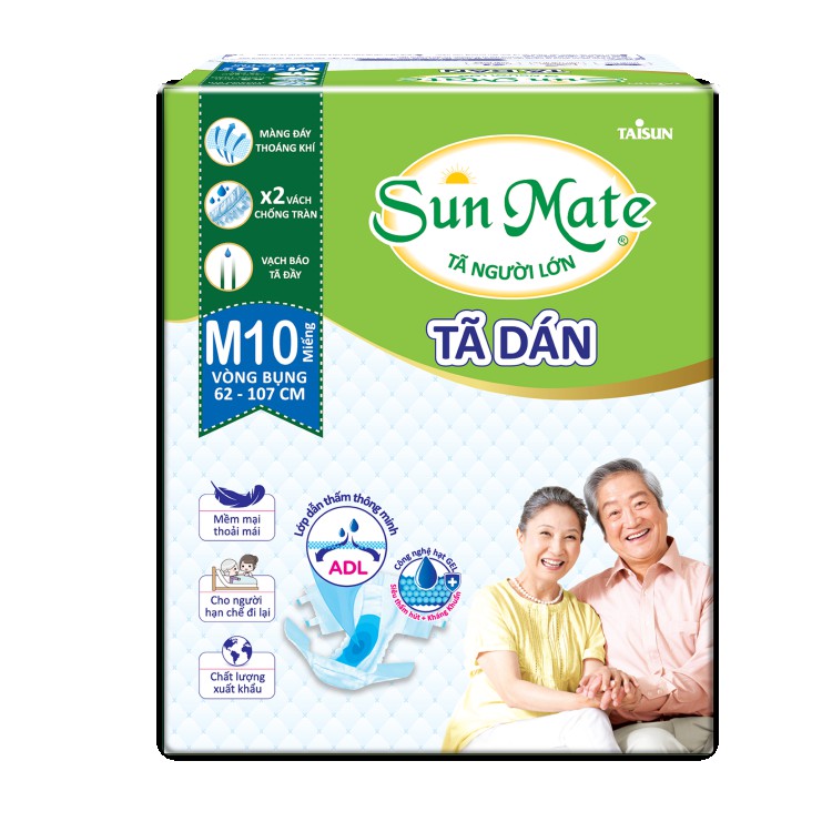 Tã dán người lớn SunMate size M10 (10 miếng/gói)