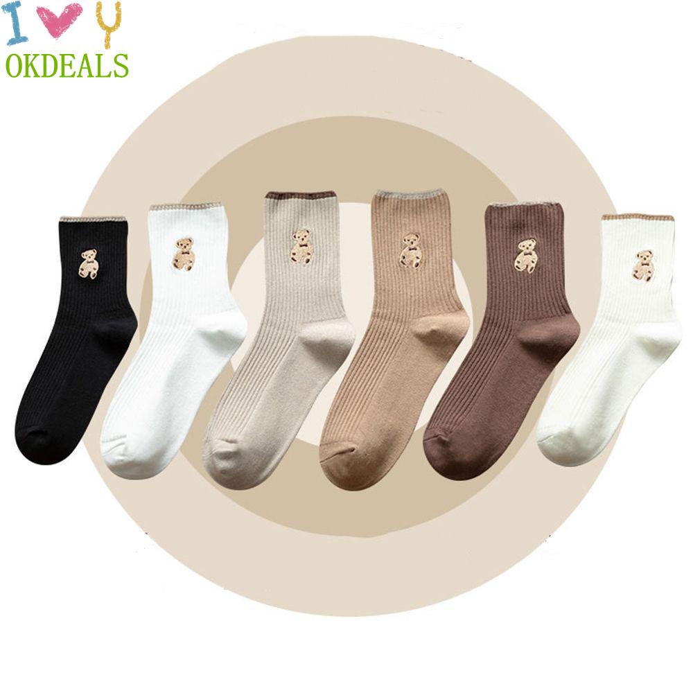 Vớ cotton giữ ấm họa tiết gấu dễ thương thời trang mới cho nam và nữ