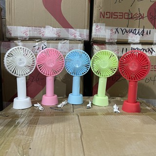 [Mã ELHA22 giảm 5% đơn 300K] Quạt Mini Tích Điện Cầm Tay Có Đế Để Bàn Siêu Hot-đủ bộ pin, cáp sạc