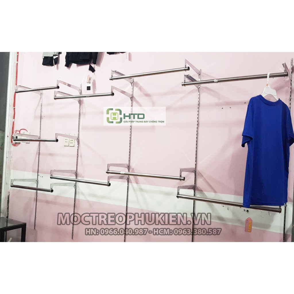 TAY ĐỠ KỆ TREO QUẦN ÁO, GIÁ ĐỠ KỆ ỐNG TRÒN KẾT HỢP MẶT GỖ : HTD-TD07 | BigBuy360 - bigbuy360.vn