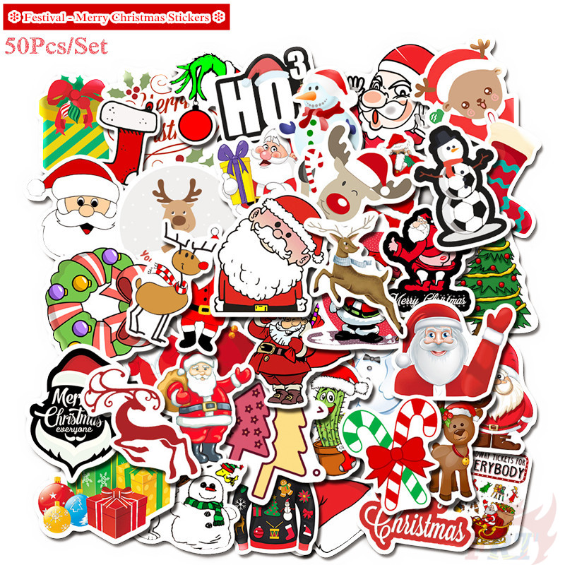 ❉ Merry Christmas - Series 02 Happy Festival Stickers ❉ 50Pcs/Set Waterproof DIY Fashion Doodle Decals Stickers