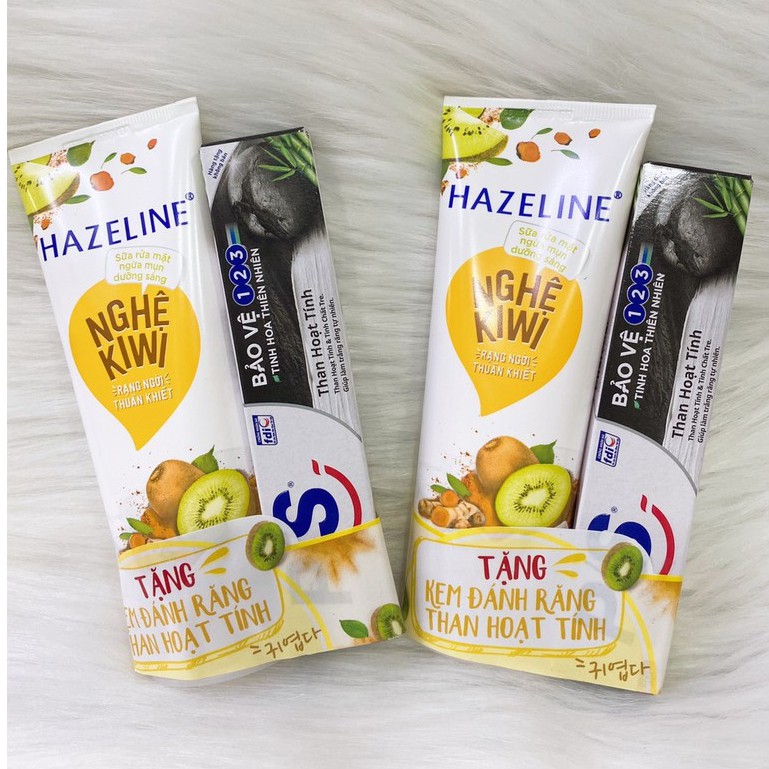 Sữa Rửa Mặt Hazeline Nghệ Và Kiwi (100g) mới ( tặng quà mini )