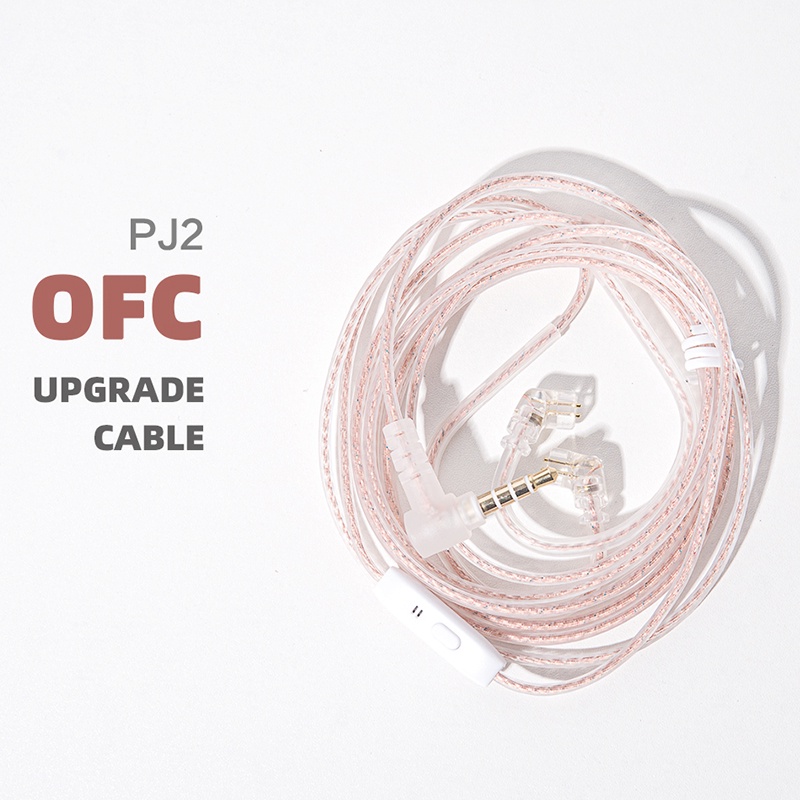 Cáp nâng cấp Jcally PJ2 bằng đồng 5n ofc không bị oxy hóa cổng 2 pin 0.78mm đầu ra qdc cho tai nghe kz trn qkz