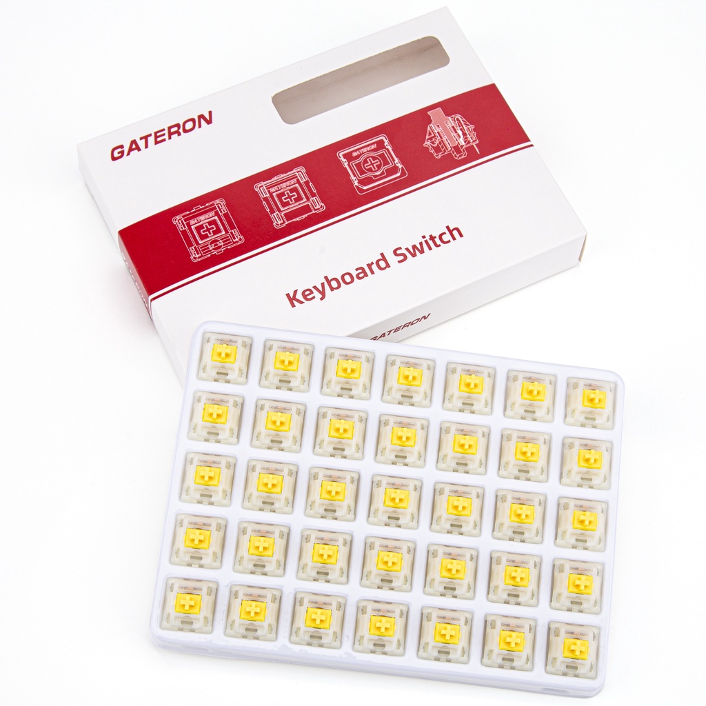 10 cái 35 cái / đơn vị cắm Gateron đóng hộp Công tắc vàng Pro 5 chân Công tắc Gateron KS-3X1 cho bàn phím cơ