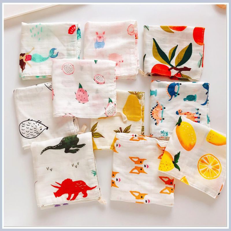 Set 10 Khăn Sữa Sợi Tre Xuất Hàn Cao Cấp Vải Siêu Mịn