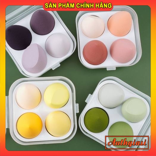 Set bông phấn tán nền cushion cao cấp mềm mại kèm hộp đựng trong suốt tiện lợi