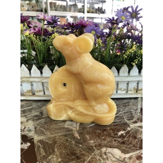 Tượng con Chuột giáp phong thủy đá ngọc hoàng long trang trí phòng khách, bàn làm việc - Cao 20 cm