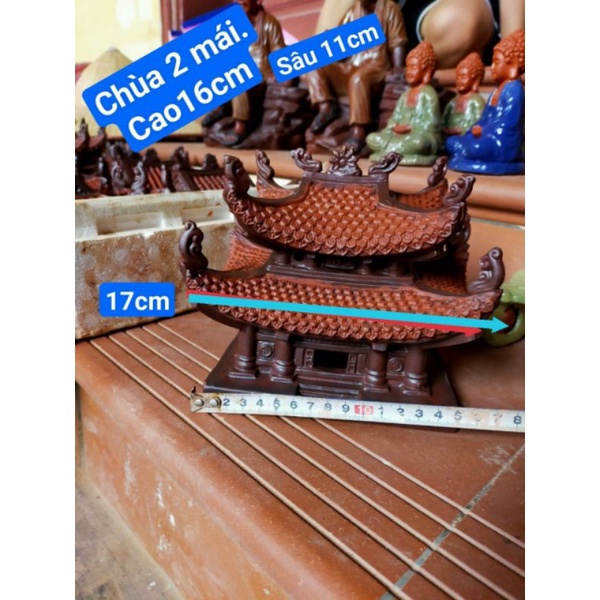 CHÙA 2 MÁI,1 MÁI GỐM SỨ BÁT TRÀNG