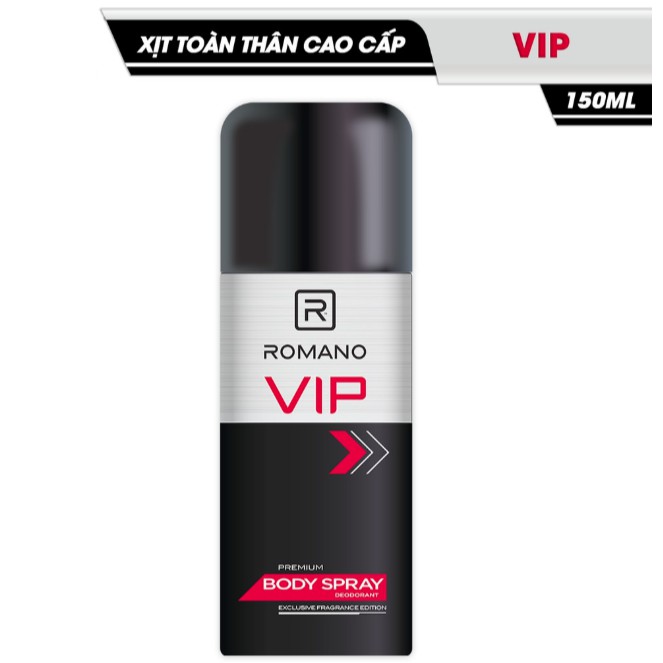 Xịt khử mùi toàn thân Romano VIP 150ml