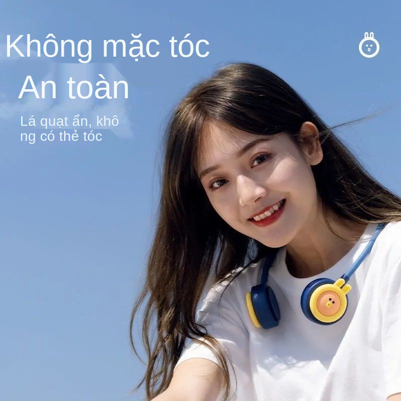 Quạt treo cổ mini cầm tay ngoài trời im lặng, học sinh văn phòng ký túc xá, USB sạc