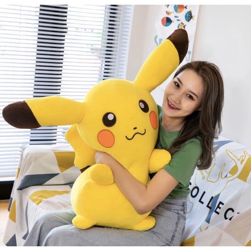 Gấu bông Pikachu ✨Freeship✨Gối ôm hình pikachu khổng lồ cho bé làm từ vải nhung lông mịn