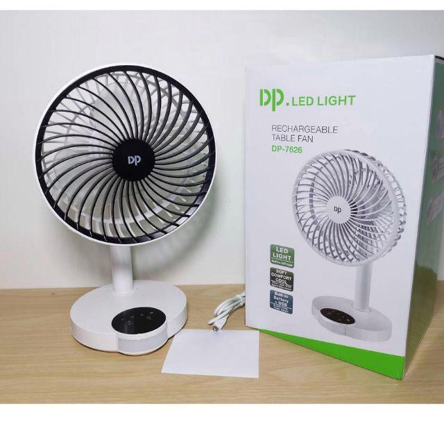 Quạt tích điện DP chính hãng cao cấp, quạt mini sạc bằng usb, quạt để bàn sạc điện