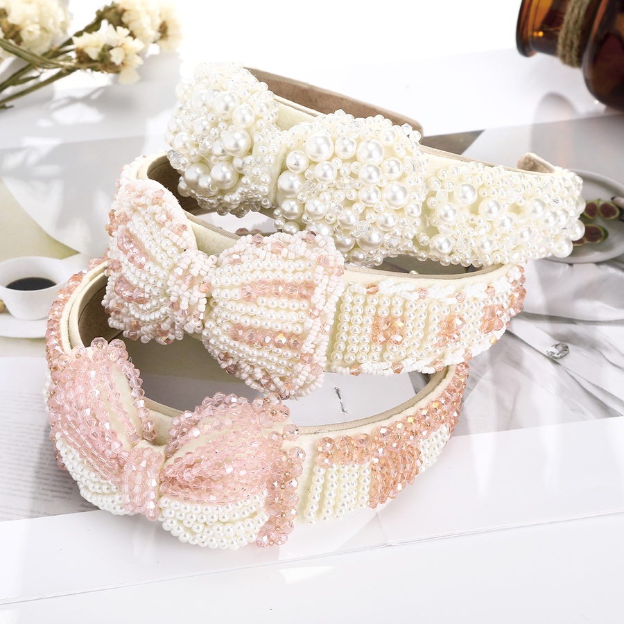 Mới Băng Đô Cài Tóc Bản Rộng Đính Hạt Ngọc Trai Thanh Lịch Cho Nữ