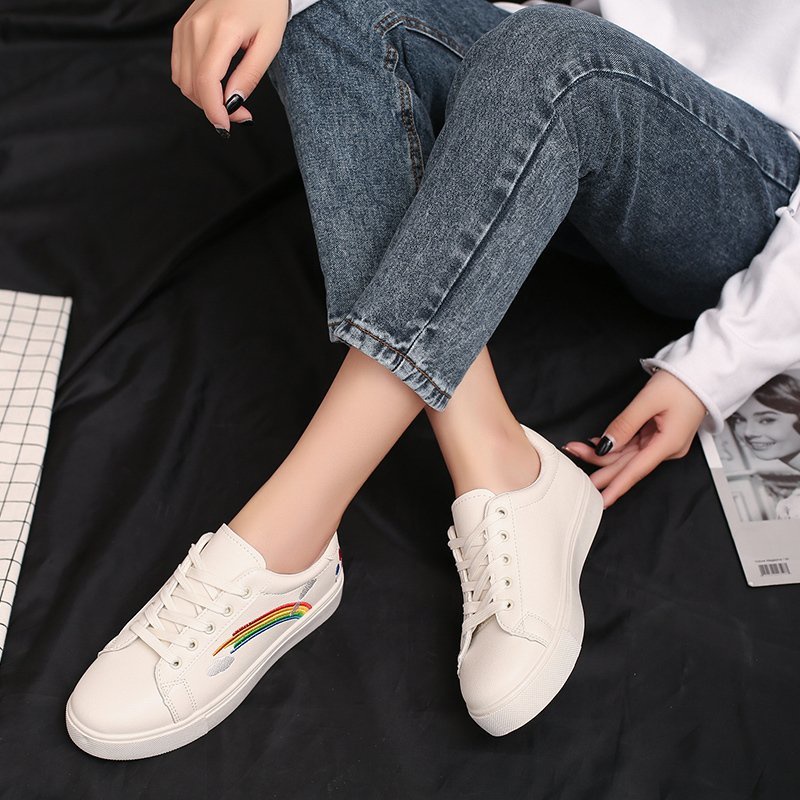 Giày thể thao IELGY đế dày phối màu cầu vồng kiểu Hàn Quốc trẻ trung