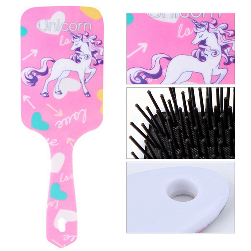 [Hàng mới về] Lược chải tóc gỡ rối in hình kỳ lân hoạt hình xinh xắn