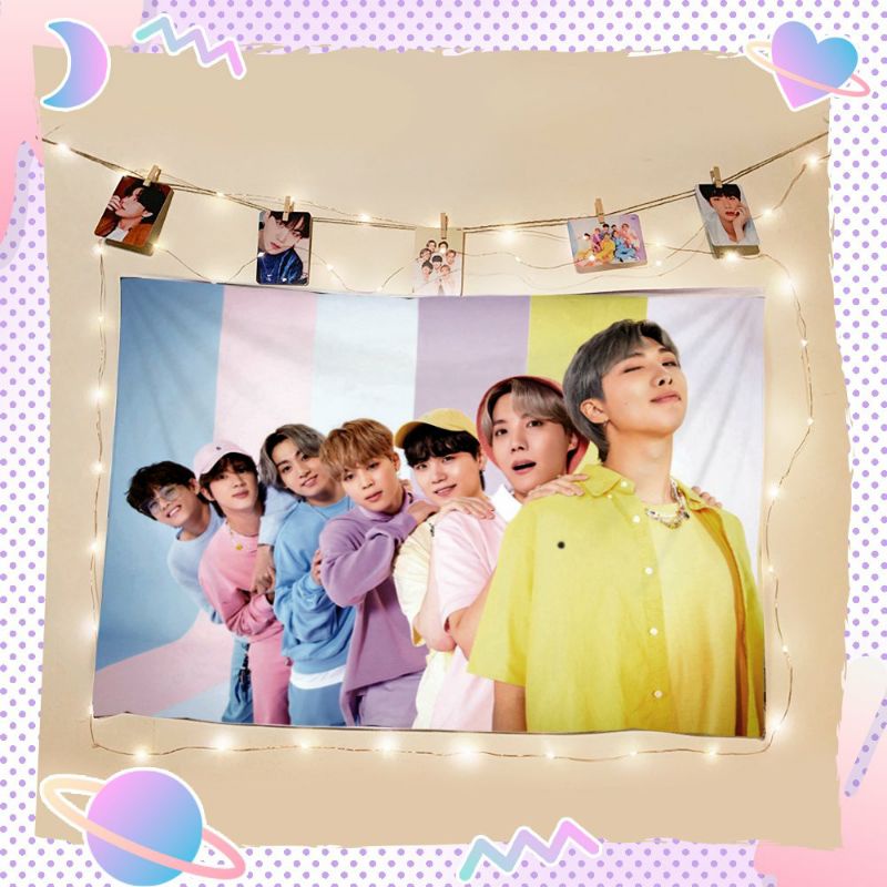 Tranh vải BTS treo tường trang trí, làm back ground 💜💜💜 | BigBuy360 - bigbuy360.vn