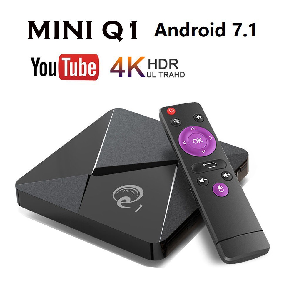 MINI Q1 Android tivi box 2GRAM +16GROM 7.1 Smart tivi giá rẻ - Hàng xịn