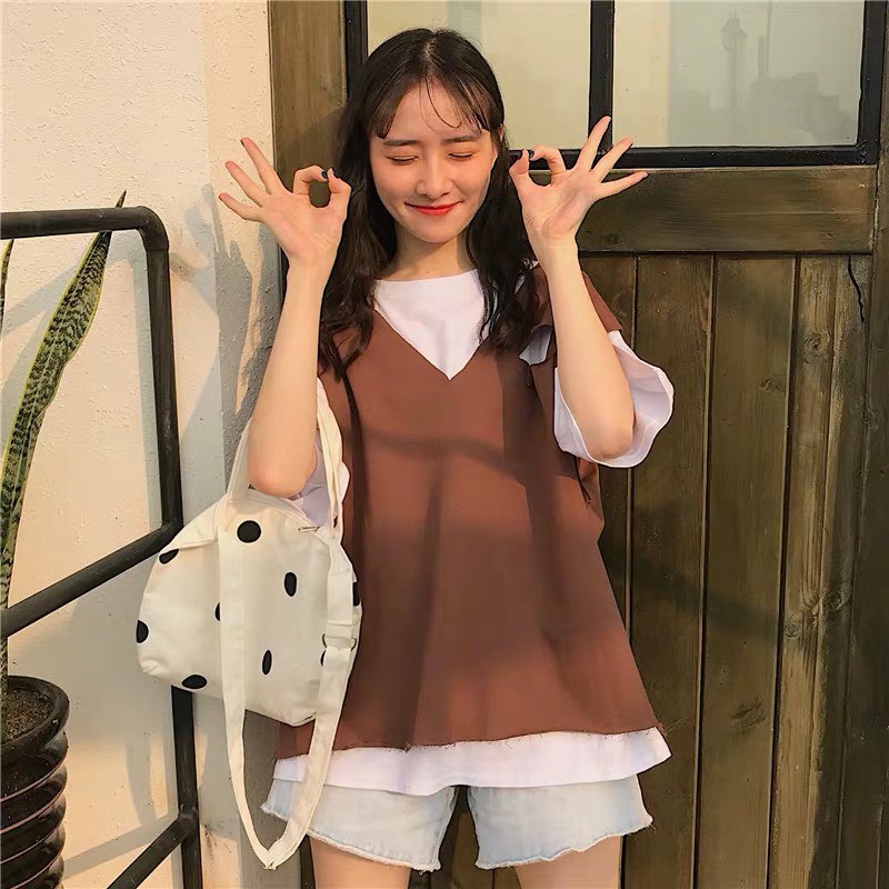 SET GILE TẶNG ÁO PHÔNG TAY LỠ ULZZANG HOT