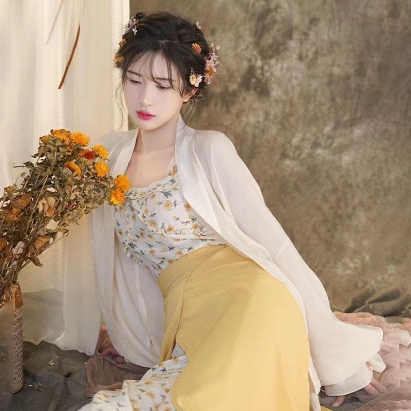 [M &amp; E] Đầm Sườn Xám Múa Bụng Cổ Điển Zhiyi 2022 Cách Tân Han Elements Yuzi Cho Nữ