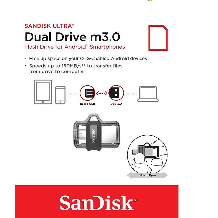 Ổ Cứng Sandisk Ultra Dual Drive M3.0 32gb Usb 3.0 Với Otg Micro Sddd3) 691