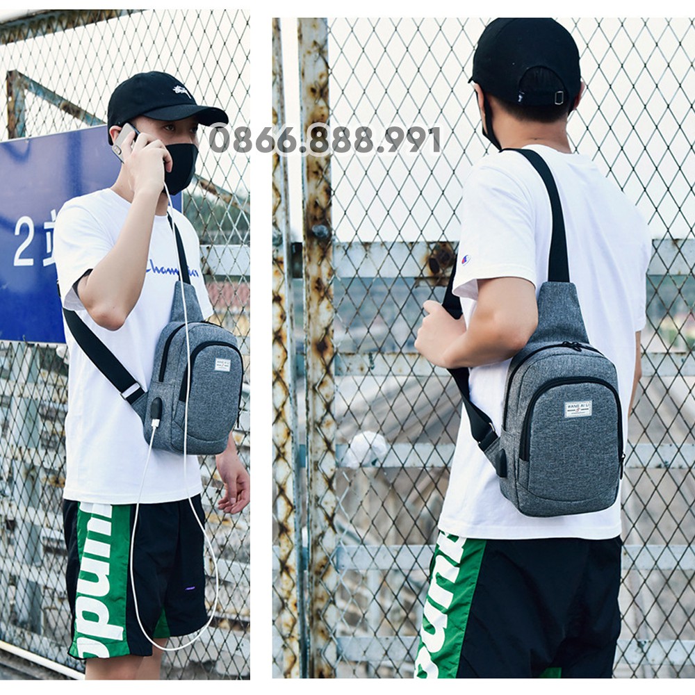 Túi Chéo Nam Thời Trang Cao Cấp, Có Cổng Sạc USB, Mã TC01 | BigBuy360 - bigbuy360.vn