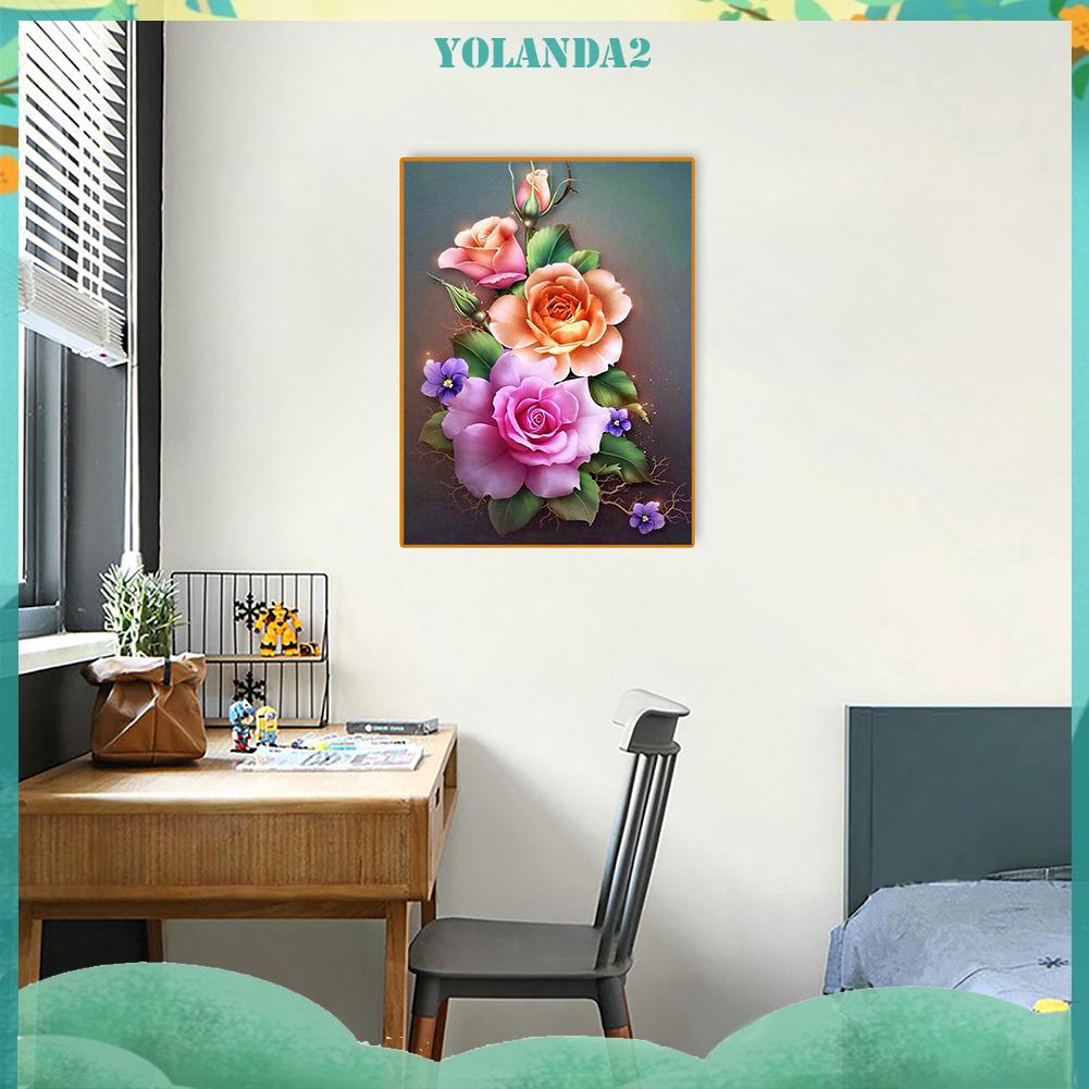 Tranh Đính Đá Kim Cương Toàn Bộ 5D DIY Hình Vẽ Hoa