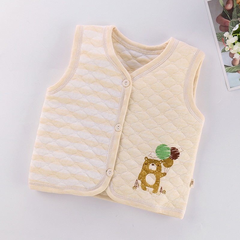 Áo khoác cotton dài tay in hình động vật cho bé