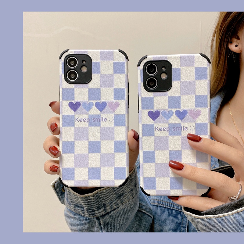 Ốp Điện Thoại Mềm Họa Tiết Sọc Caro Màu Tím Cho VIVO Y17 Y15 Y12 Y20 Y20i Y20S Y12S Y11S Y12A Y20G Y20A Y20T Y50 Y30 Y30i