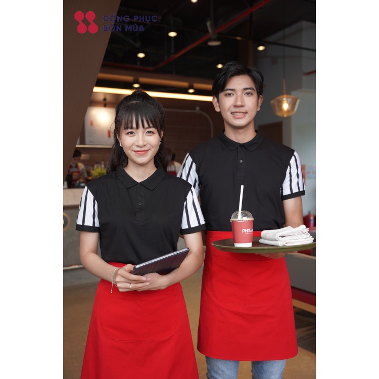 Tạp dề ngắn trơn cho quán cà phê DONGPHUC4MUAOFICIAL