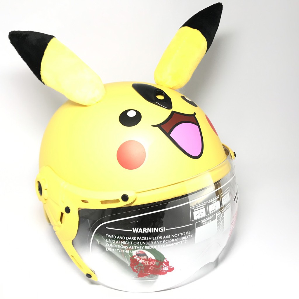 Mũ bảo hiểm nửa đầu trẻ em có kính siêu xinh - VS103KS - Pikachu vàng