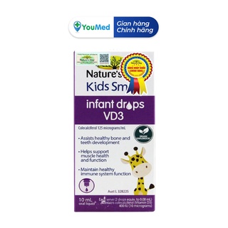 Siro Vitamin D3 Nature’s Way Kids Smart Infant Drop VD3 bổ sung vitamin D3 cho trẻ dưới 12 tuổi chai 10 ml