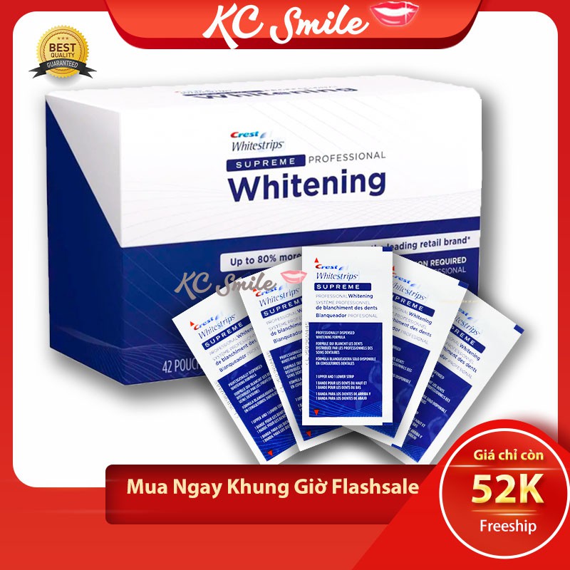 Miếng dán trắng răng Crest 3D White Supreme Professional (1 gói lẻ gồm 2 miếng dán )