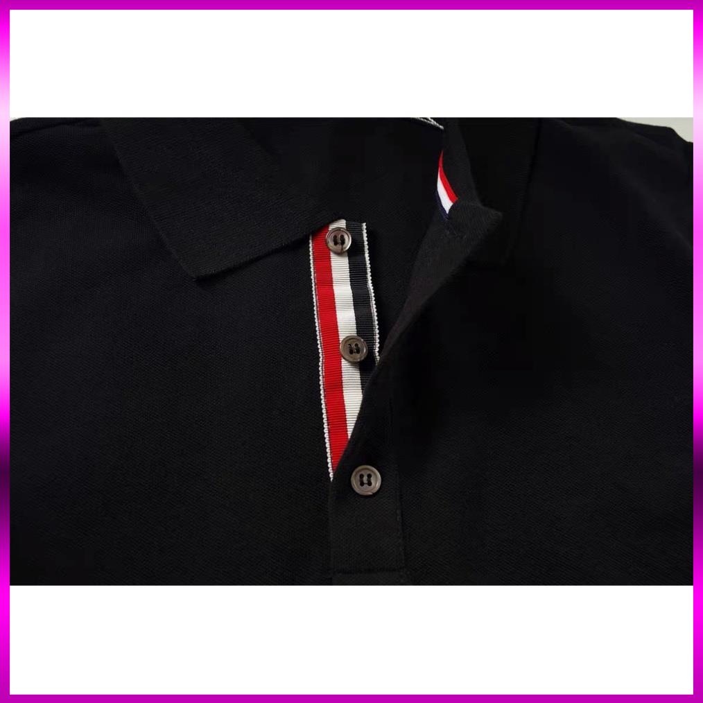 Áo polo thom nam nữ vạch tay cao cấp vải cá sấu cotton phong cách trẻ trung