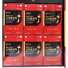 Nước hồng sâm 100 nguyên chất 6 năm tuổi Hàn Quốc, Hộp 30 gói x 80ml