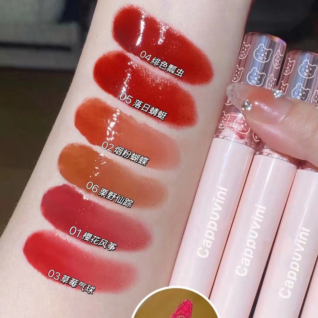 Son Kem Bóng CAPPUVINI Gấu Hồng Bubbly Bear Lip Glaze Ombre Gấu Xanh Hồng Căng Bóng Mềm Mịn | BigBuy360 - bigbuy360.vn