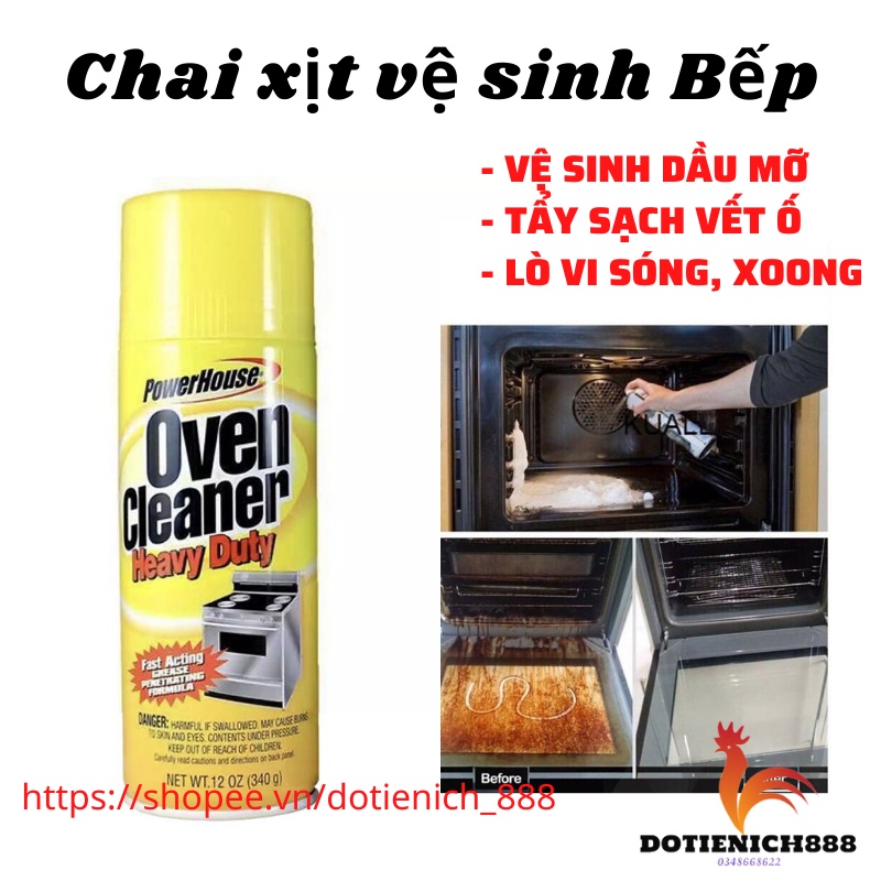 Chai xịt vệ sinh nhà bếp Oven Cleaner vệ sinh dầu mỡ lò vi sóng, bếp gas, bếp nướng, xoong chảo hiệu quả