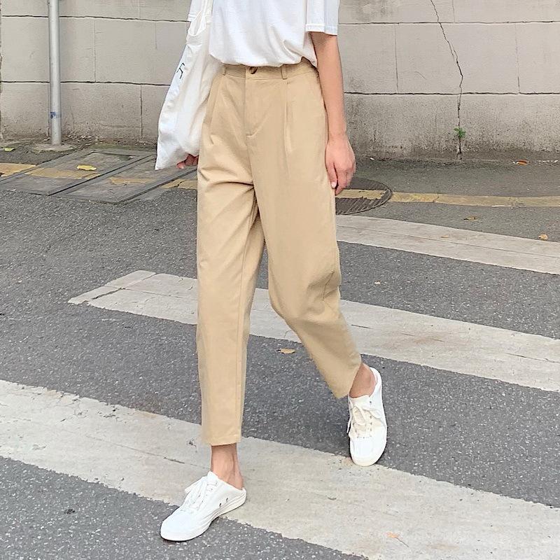 Women's High Waist Wide-leg Pants Korean Ins College Style Wild Pants