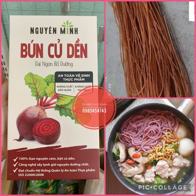 Bún củ dền (tên cũ: Mì củ dền) Nguyên Minh hộp 300gr (mỳ củ dền)