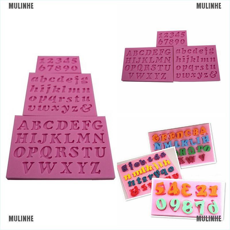 Bộ 3 Khuôn Silicone Hình Chữ Cái &amp; Số Mini Dùng Trang Trí Bánh Kem DIY