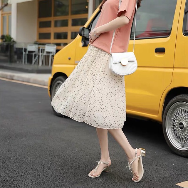 chân váy bầu xếp li đẹp dáng dài phong cách Hàn Quốc hợp thời trang hàng quảng châu cao cấp ✅sẵn hàng ✅