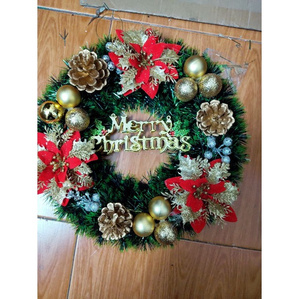 Vòng Nguyệt Quế Trang Trí Giáng Sinh Cao Cấp - Vòng Trang Trí Cửa Kính Noel