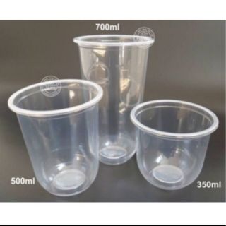 50 cốc nhựa 360ml/500ml đáy bầu dày dặn(không nắp)