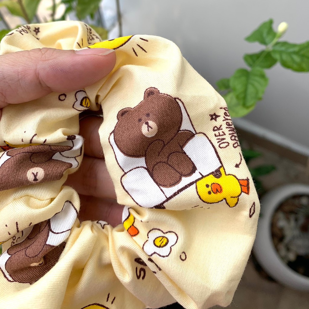 Cột tóc vải Scrunchies hoa văn cao cấp