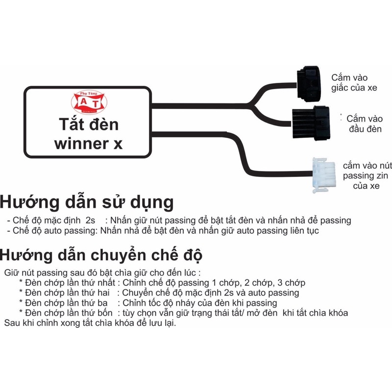 Mạch Tắt Đèn Chính Winner X passing luôn đèn chính kèm công tắc cắm giắc như zin