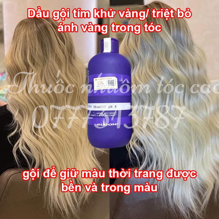 DẦU GỘI TÍM ELGON [FREESHIP] DẦU GỘI TÍM KHỬ ÁNH VÀNG GỘI GIỮ MÀU THỜI TRANG