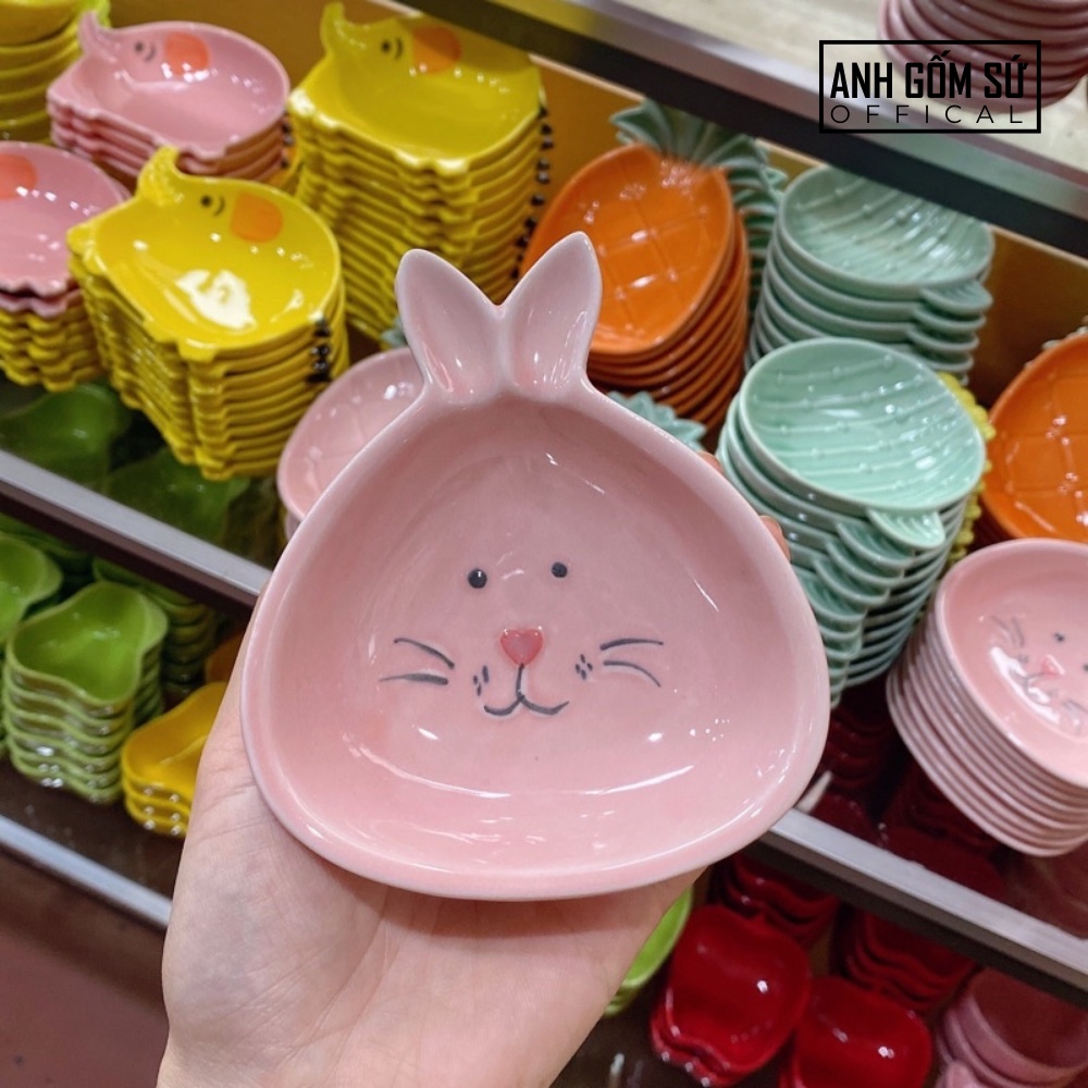 Bộ bát đĩa decor, bát ăn cơm, chén dĩa sứ màu hồng dễ thương cao cấp